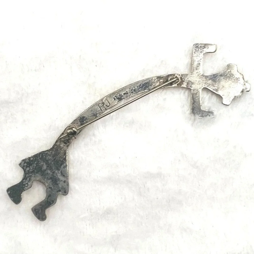 Vintage Sterling Silver Kachina Kokopelli Brooch Felix Joe Rainbowy Yei 3.5